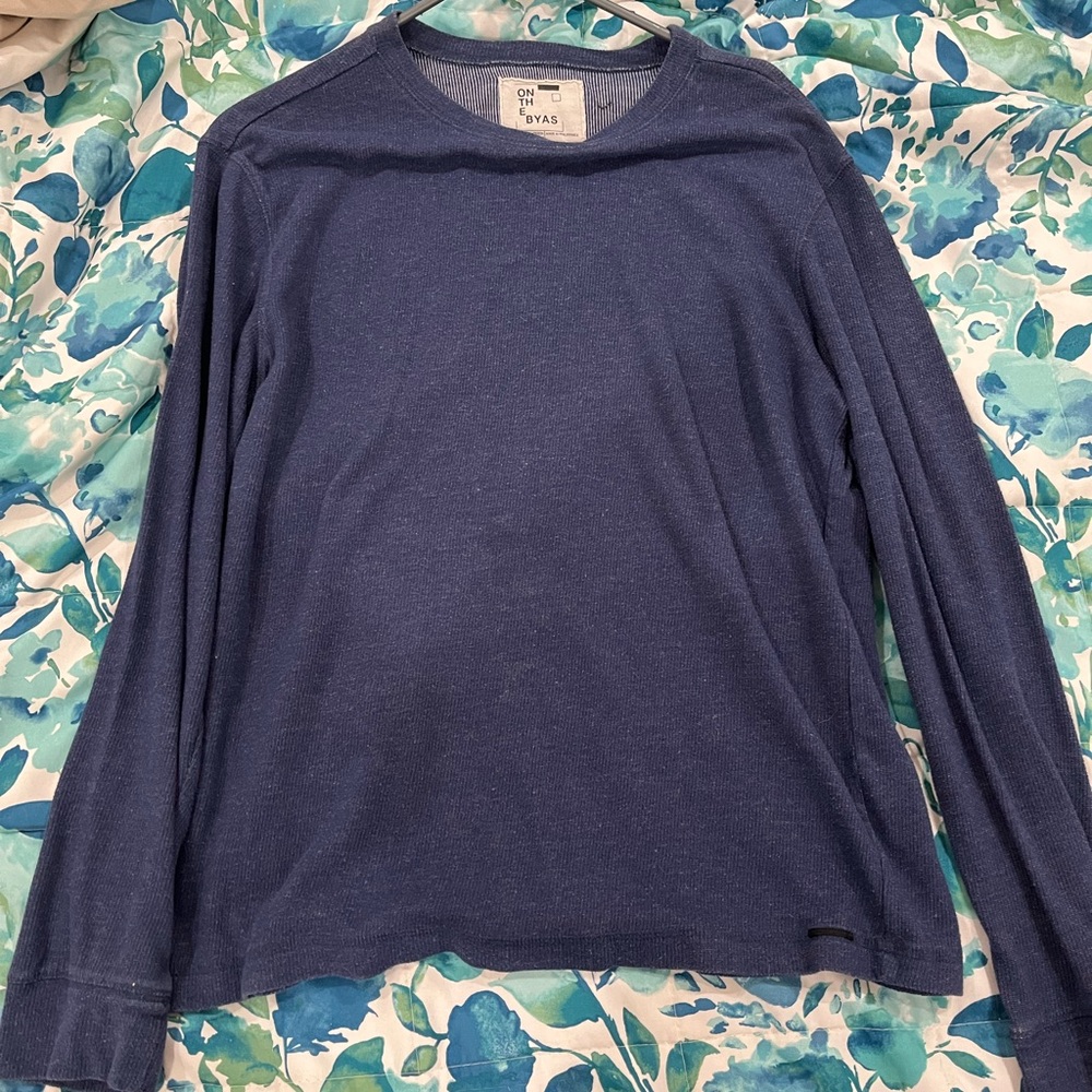 ON THE BYAS Men's Navy Long Sleeve Tee